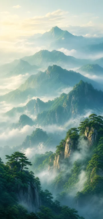 云雾青山手机壁纸