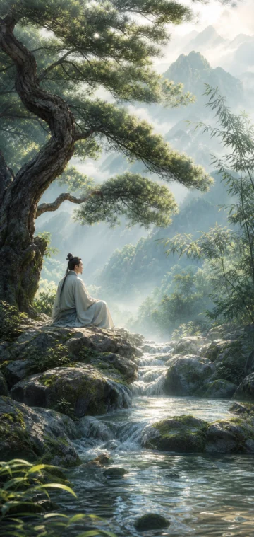 松下听泉手机壁纸