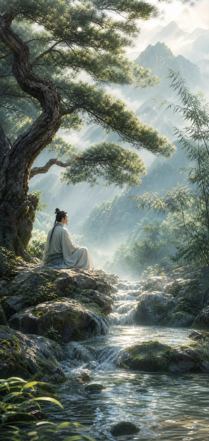 松下听泉手机壁纸
