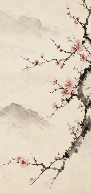 水墨梅花东方意境手机壁纸