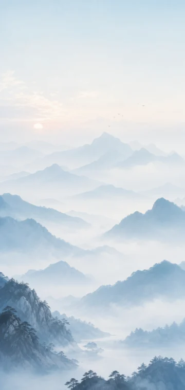 远山淡影手机壁纸