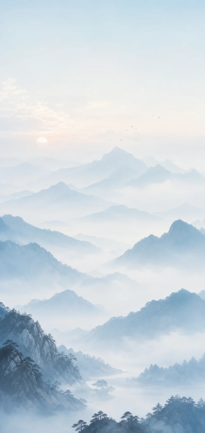 远山淡影手机壁纸