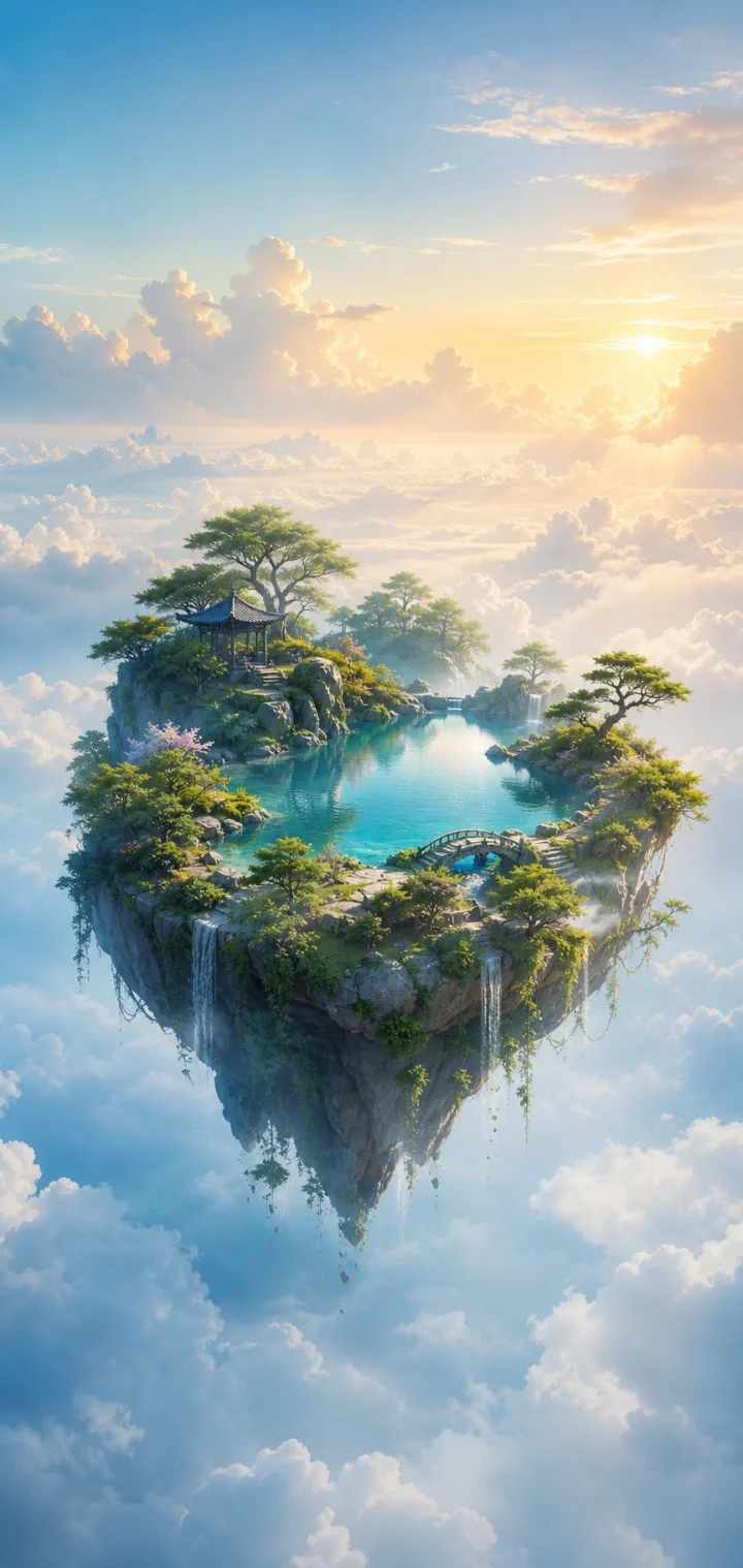 云上海岛梦境手机壁纸