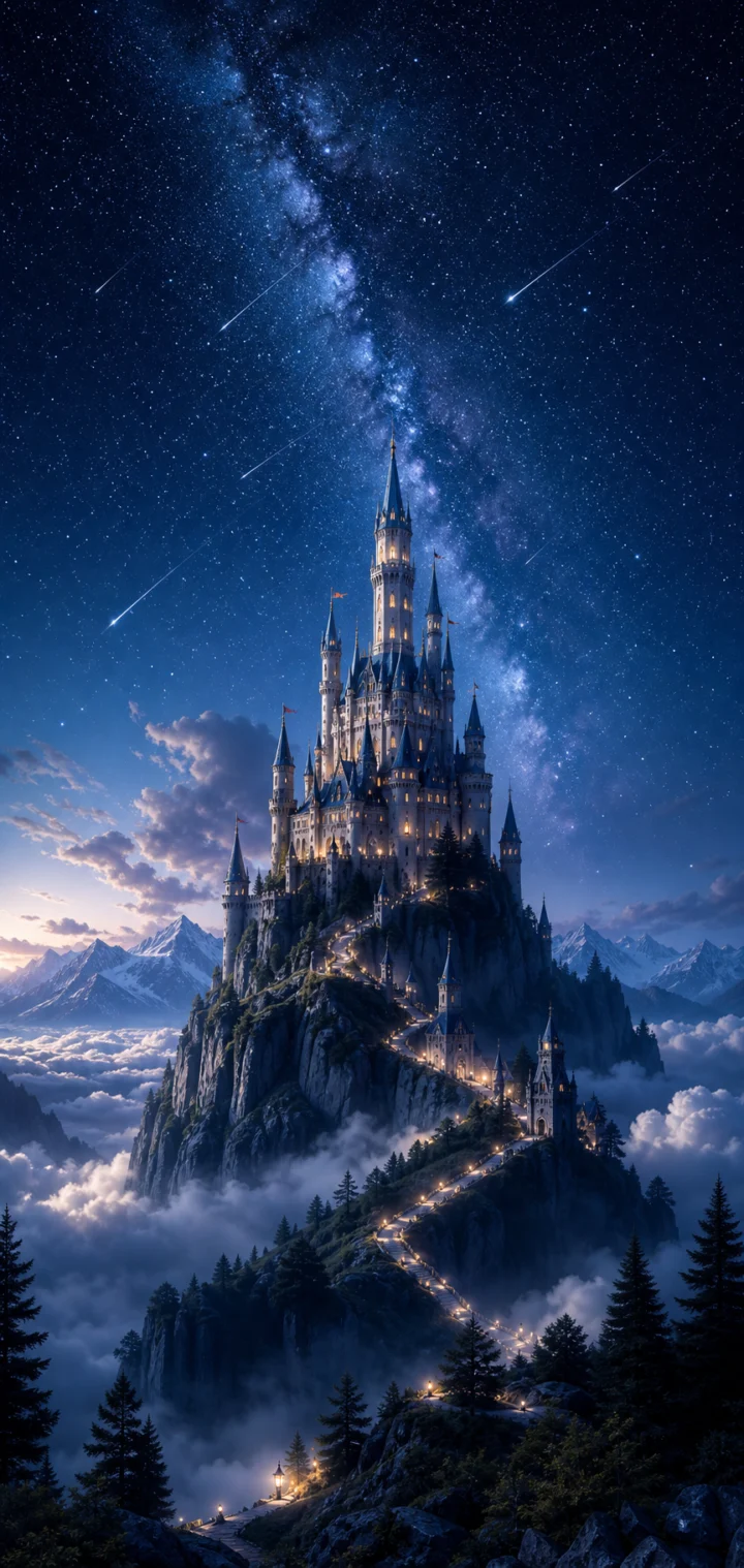 星空城堡梦幻手机壁纸