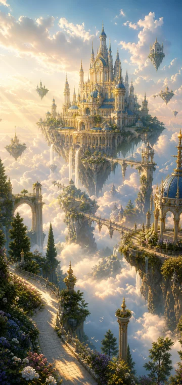 空中王国梦幻云端手机壁纸
