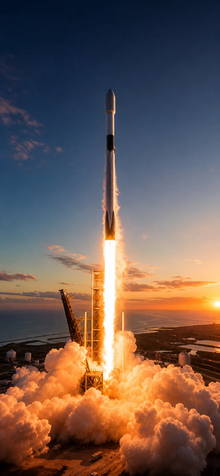Falcon 9 黎明升空手机壁纸