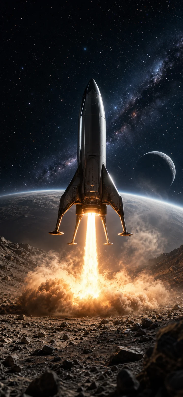 火箭降落星球手机壁纸