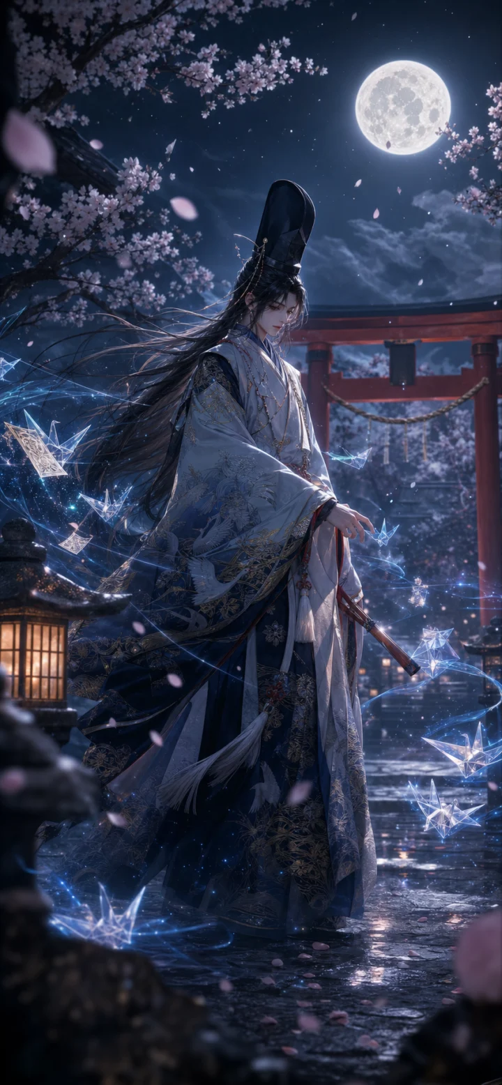 阴阳师月夜符咒手机壁纸