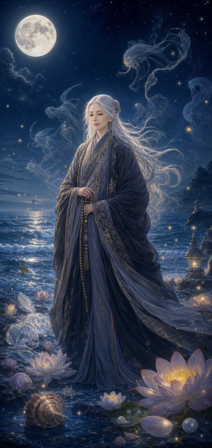 八百比丘尼月海幻境手机壁纸