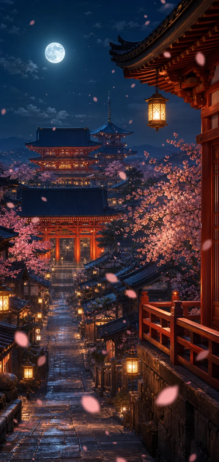 平安京月夜古都手机壁纸