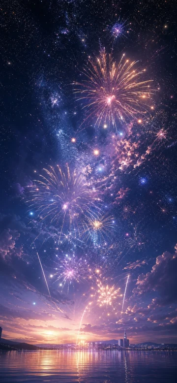 星空烟花手机壁纸