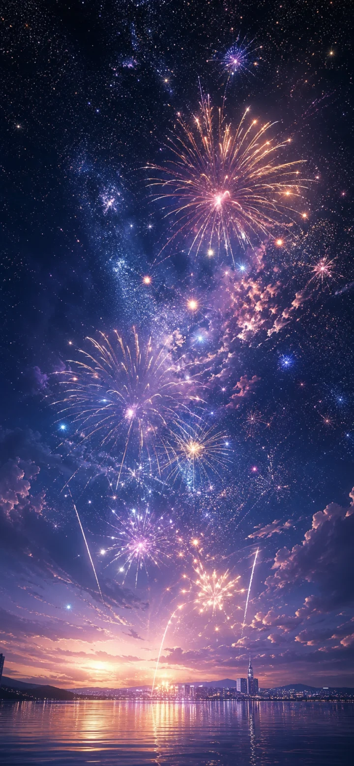 星空烟花手机壁纸