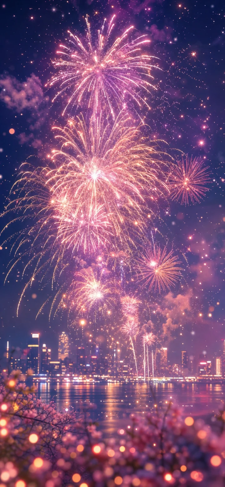 唯美烟花夜空手机壁纸