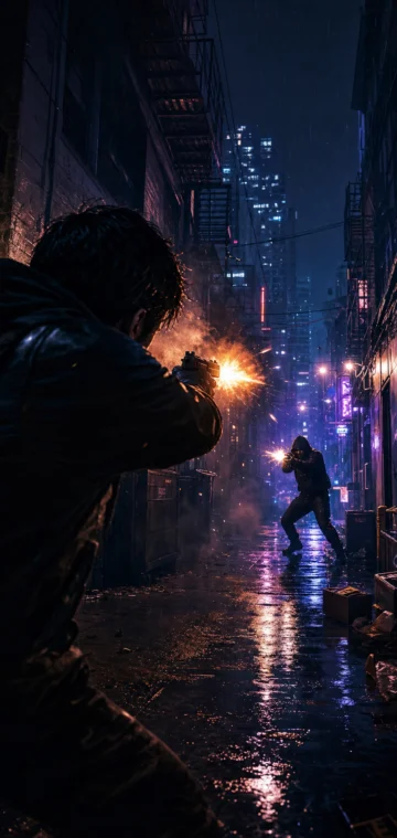 枪战瞬间夜色壁纸