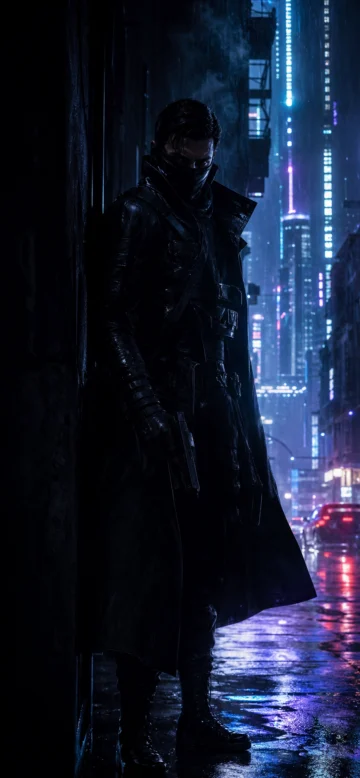暗影特工霓虹夜行手机壁纸