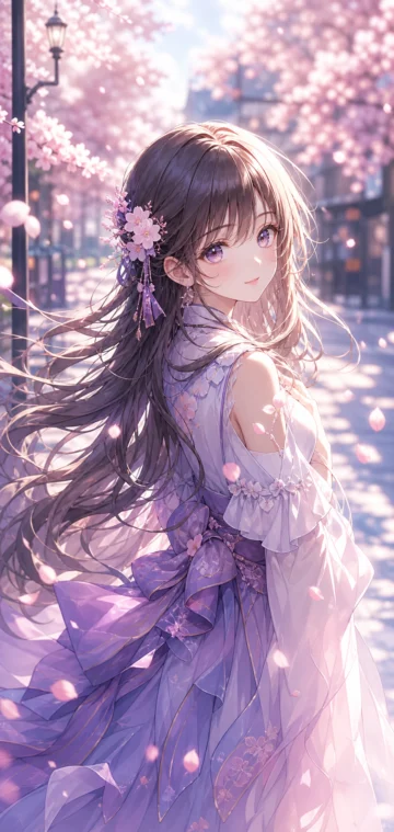 高清动漫樱花少女手机壁纸