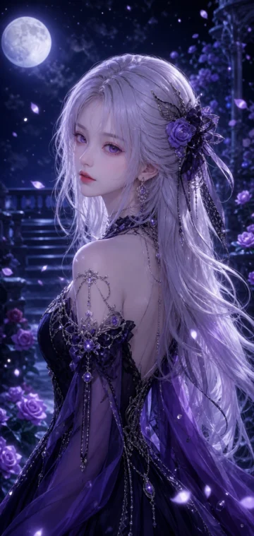 丽塔月夜幻想手机壁纸