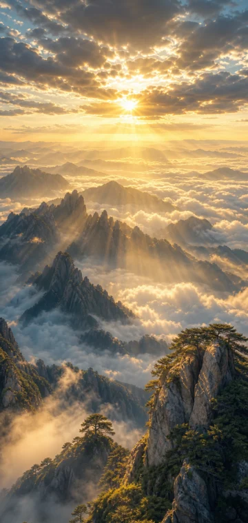 浩然天下云山晨光手机壁纸