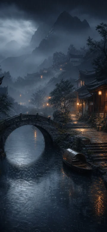 江湖夜雨手机壁纸