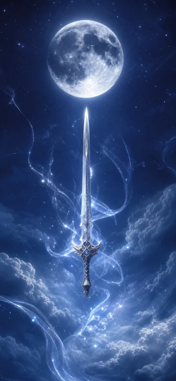 月下飞剑手机壁纸