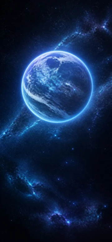 蓝色星球宇宙手机壁纸