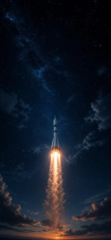 夜空发射手机壁纸