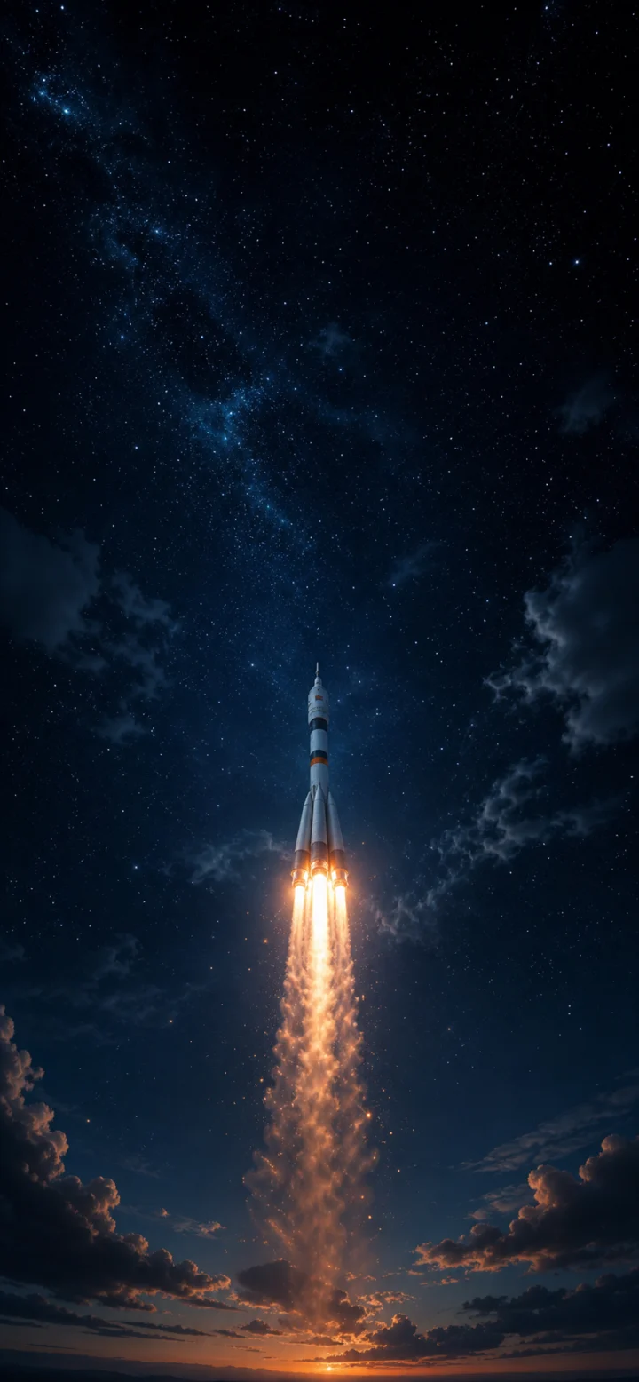 夜空发射手机壁纸