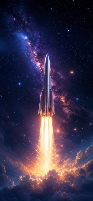 星空火箭手机壁纸