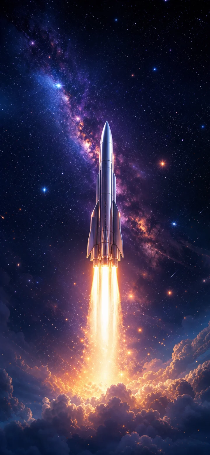 星空火箭手机壁纸