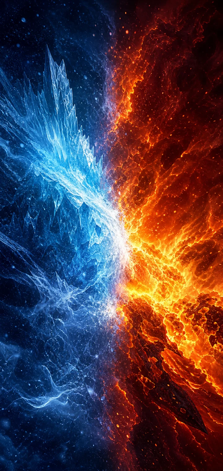 冰与火交锋手机壁纸