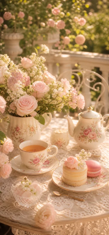 午后茶会花园壁纸