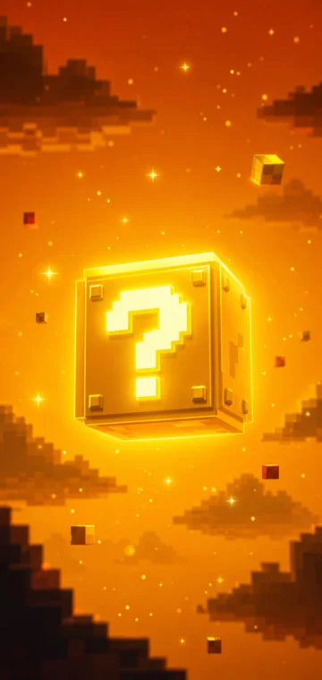 金色问号砖块手机壁纸