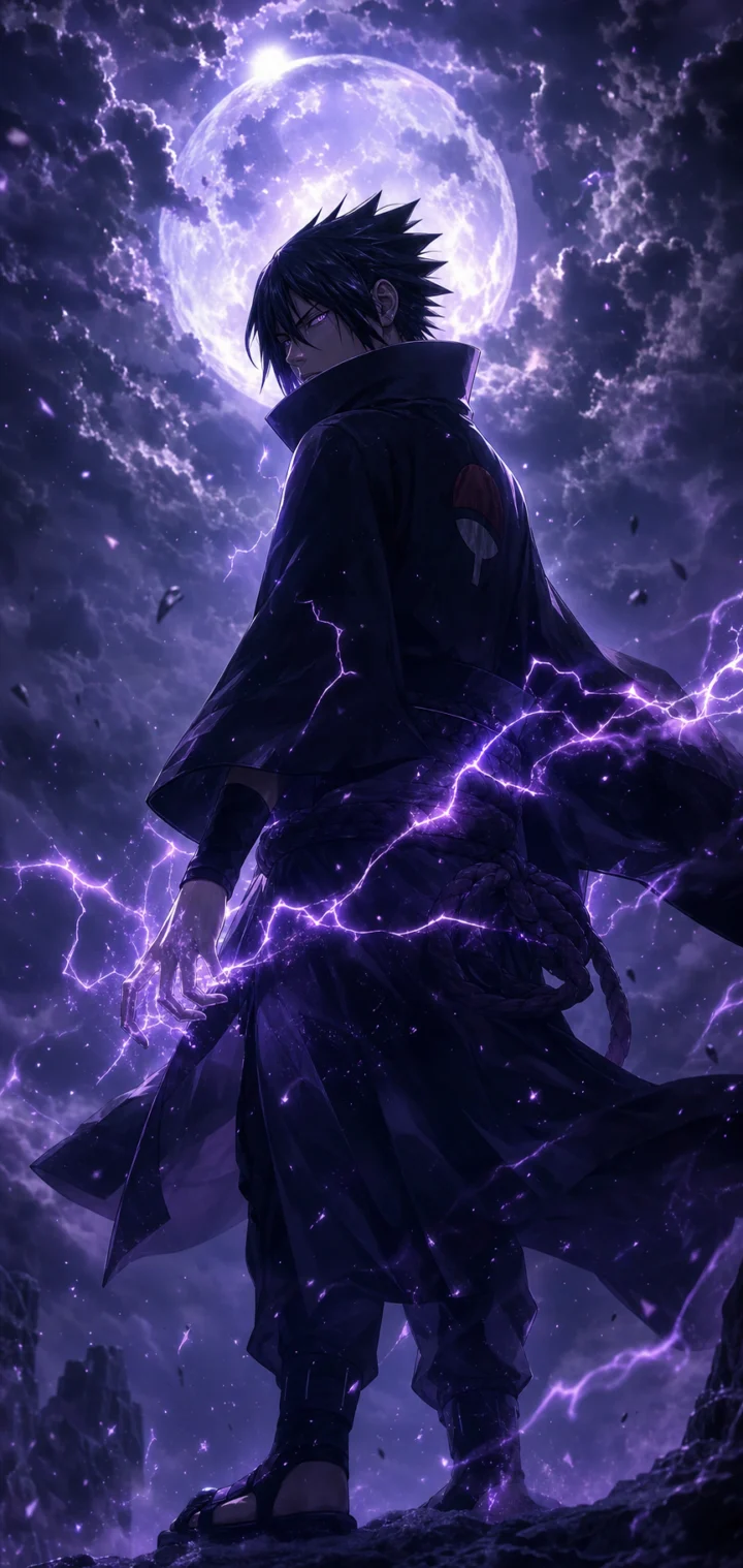 佐助暗夜雷光手机壁纸