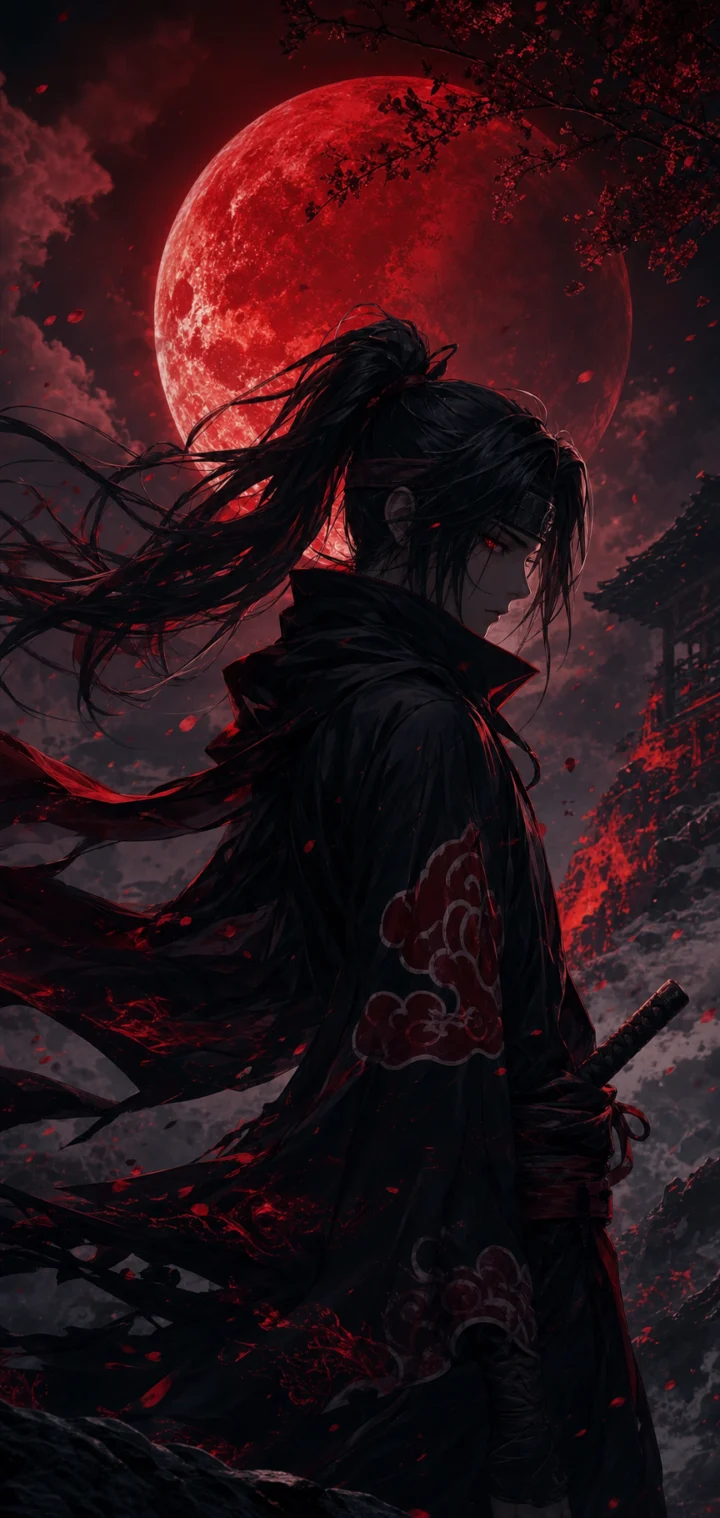 宇智波暗夜红月手机壁纸
