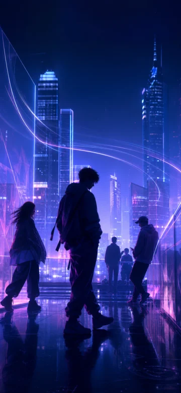 利特族霓虹都市手机壁纸