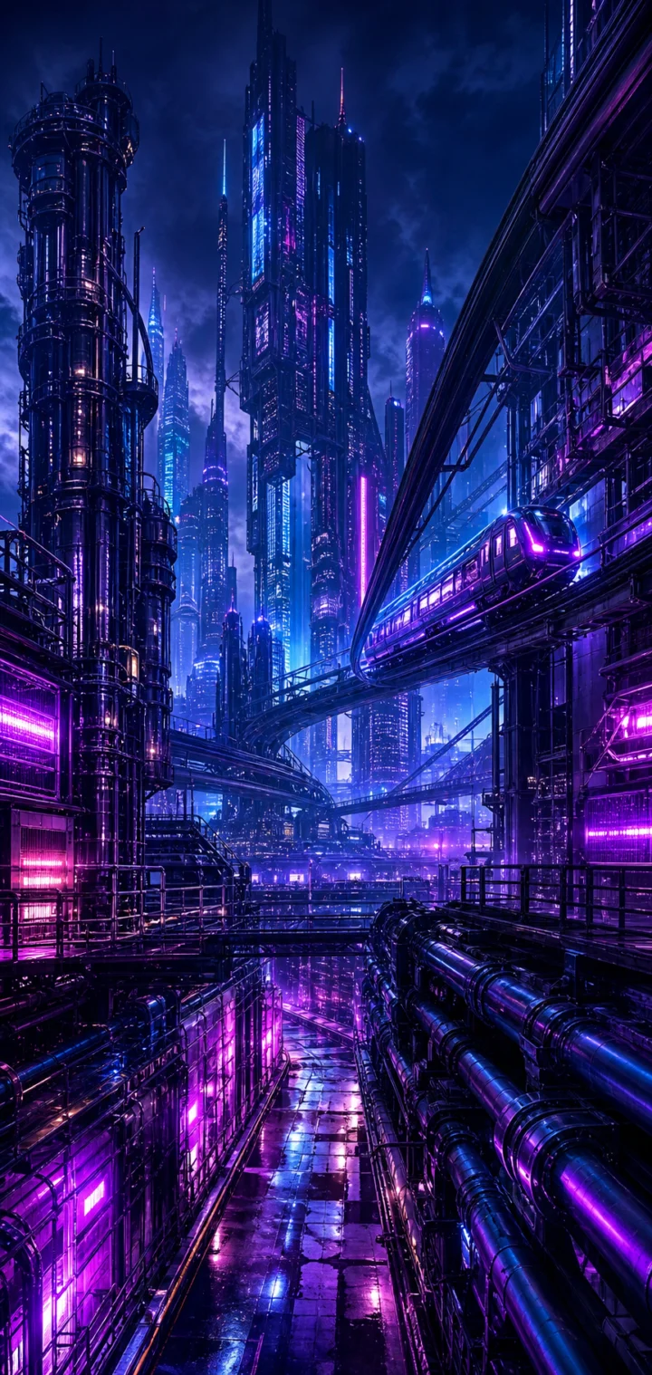 霓虹机城手机壁纸