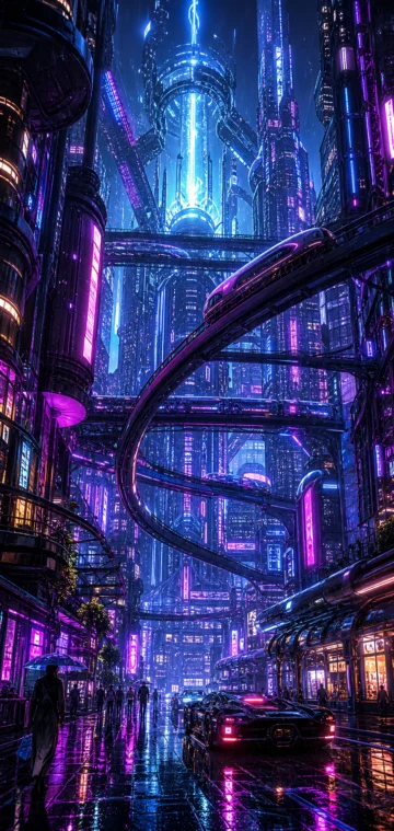 霓虹机城手机壁纸