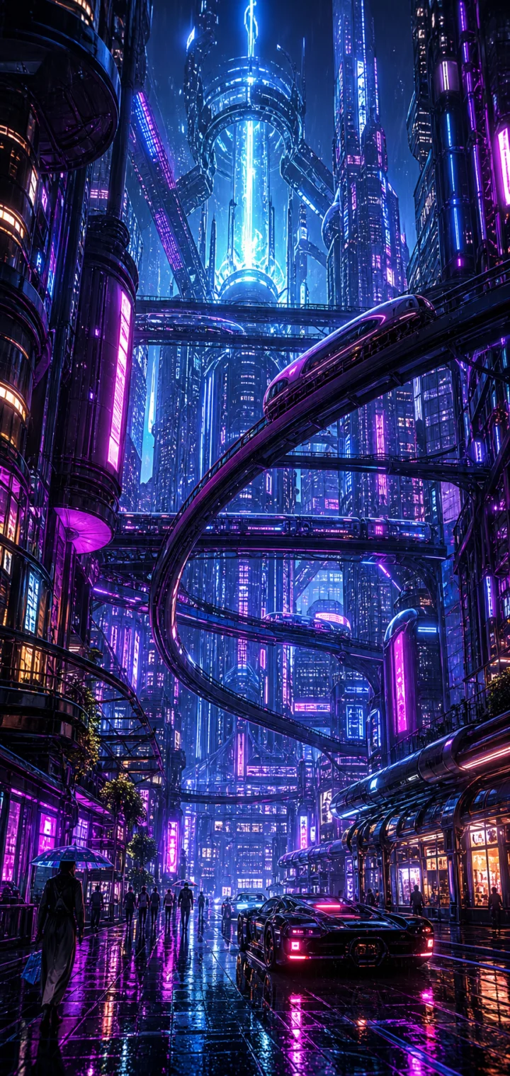 霓虹机城手机壁纸