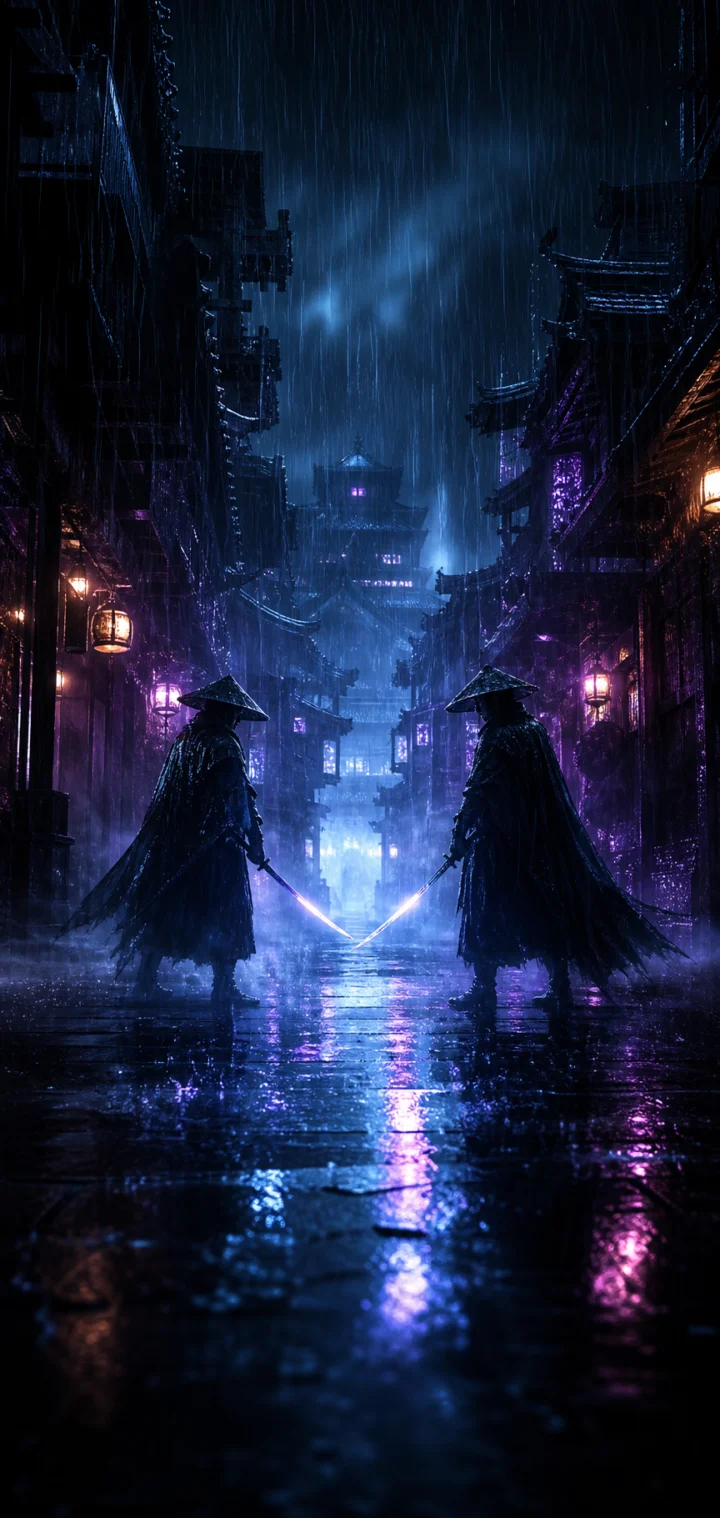 雨夜对决手机壁纸