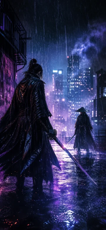 雨夜对决手机壁纸