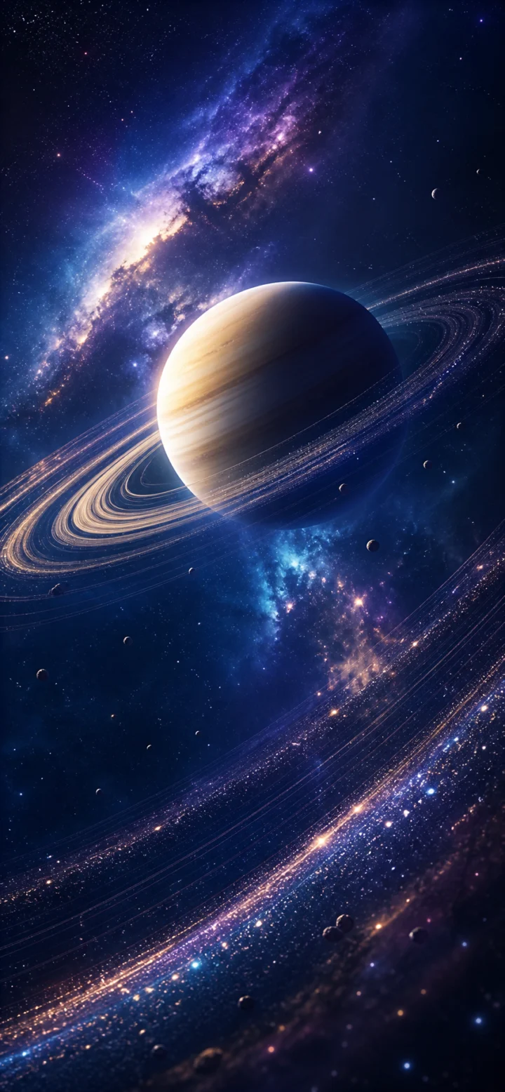 土星轨道星河手机壁纸