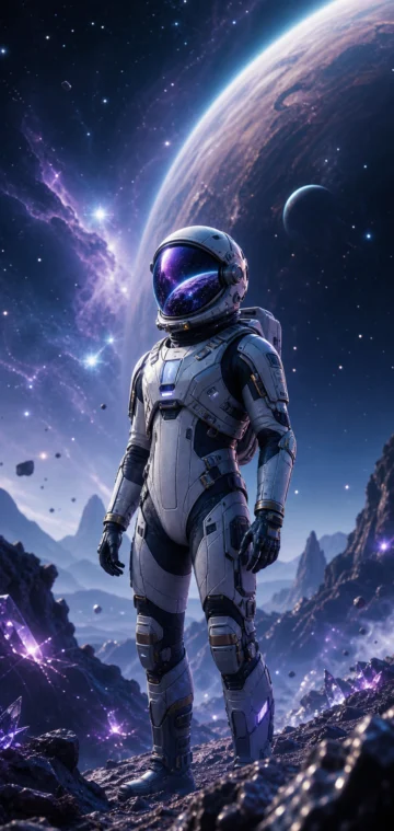 未来宇航员星际手机壁纸