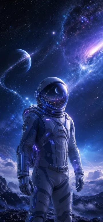 未来宇航员星际手机壁纸