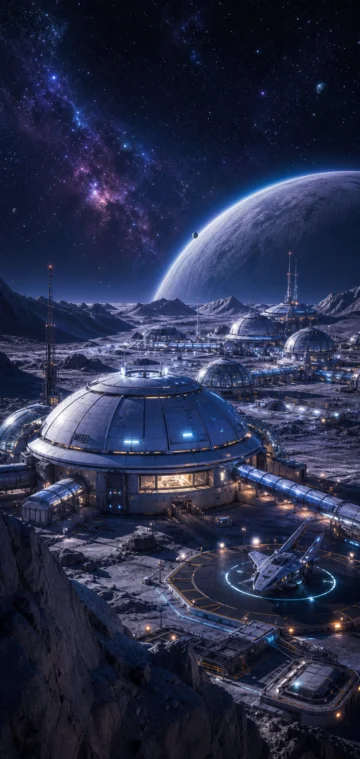 未来太空基地手机壁纸