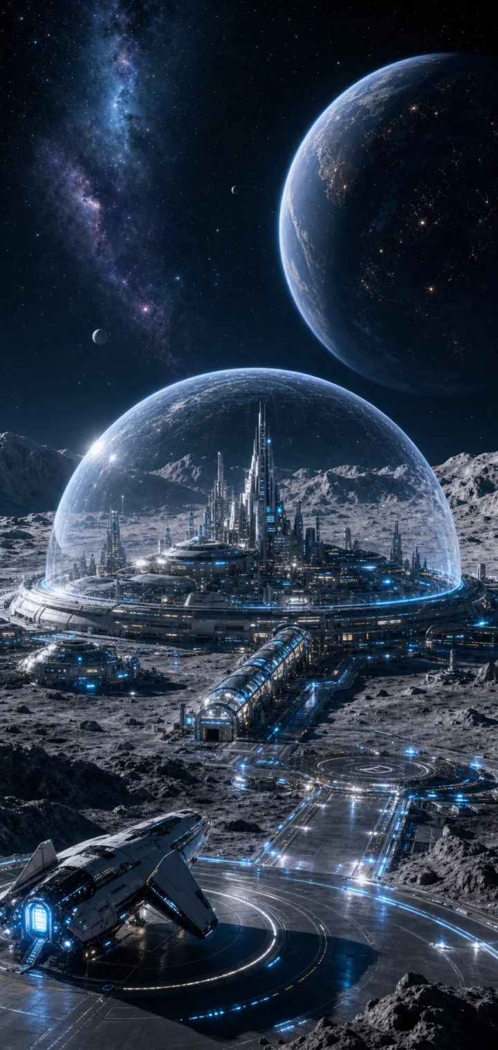 未来太空基地手机壁纸