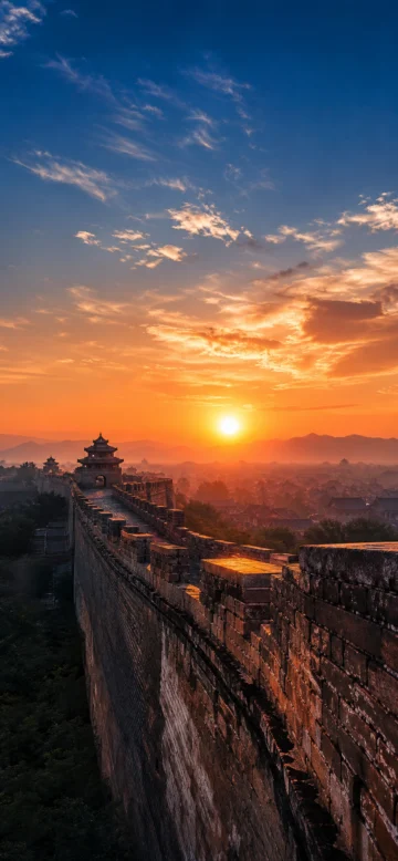 城墙黄昏手机壁纸