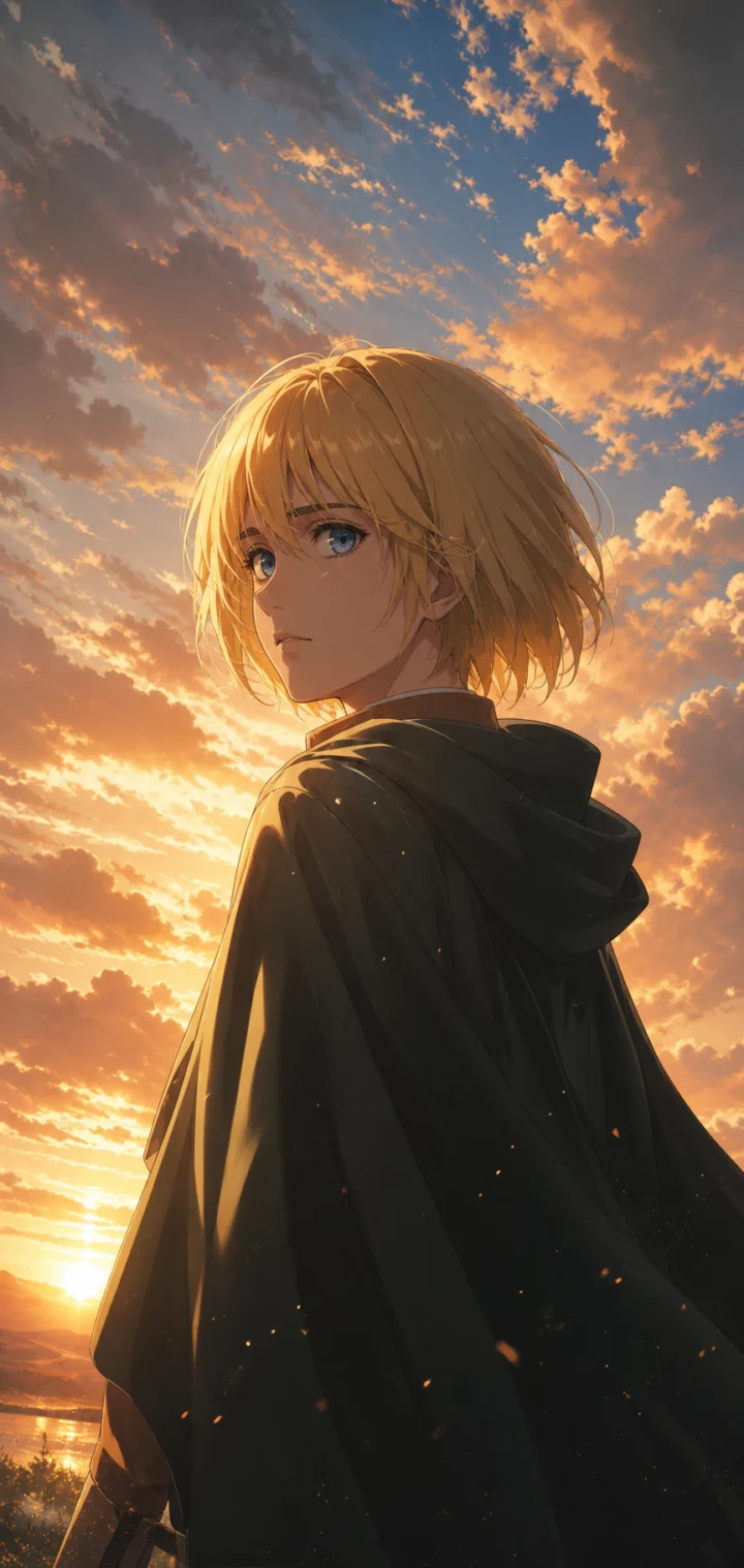 阿尔敏夕阳人像手机壁纸