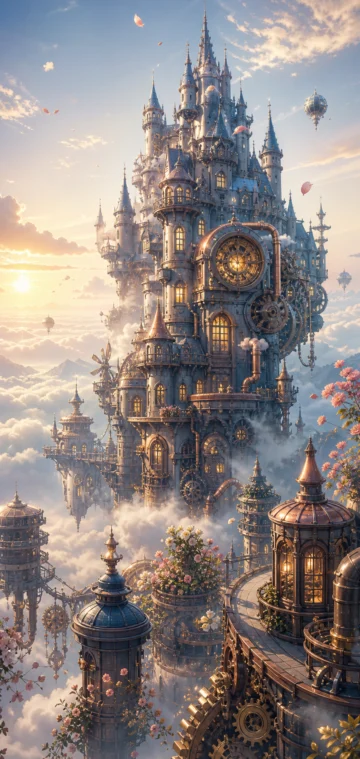 哈尔城堡梦幻晨光手机壁纸