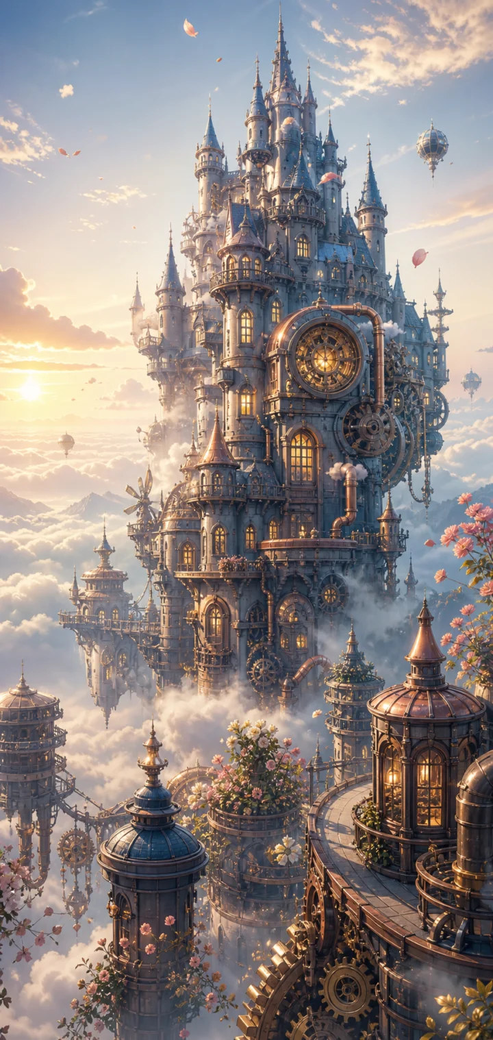哈尔城堡梦幻晨光手机壁纸