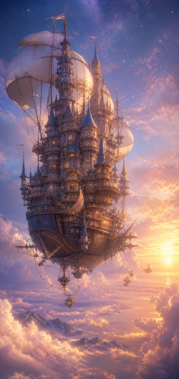 哈尔梦幻云海城堡手机壁纸